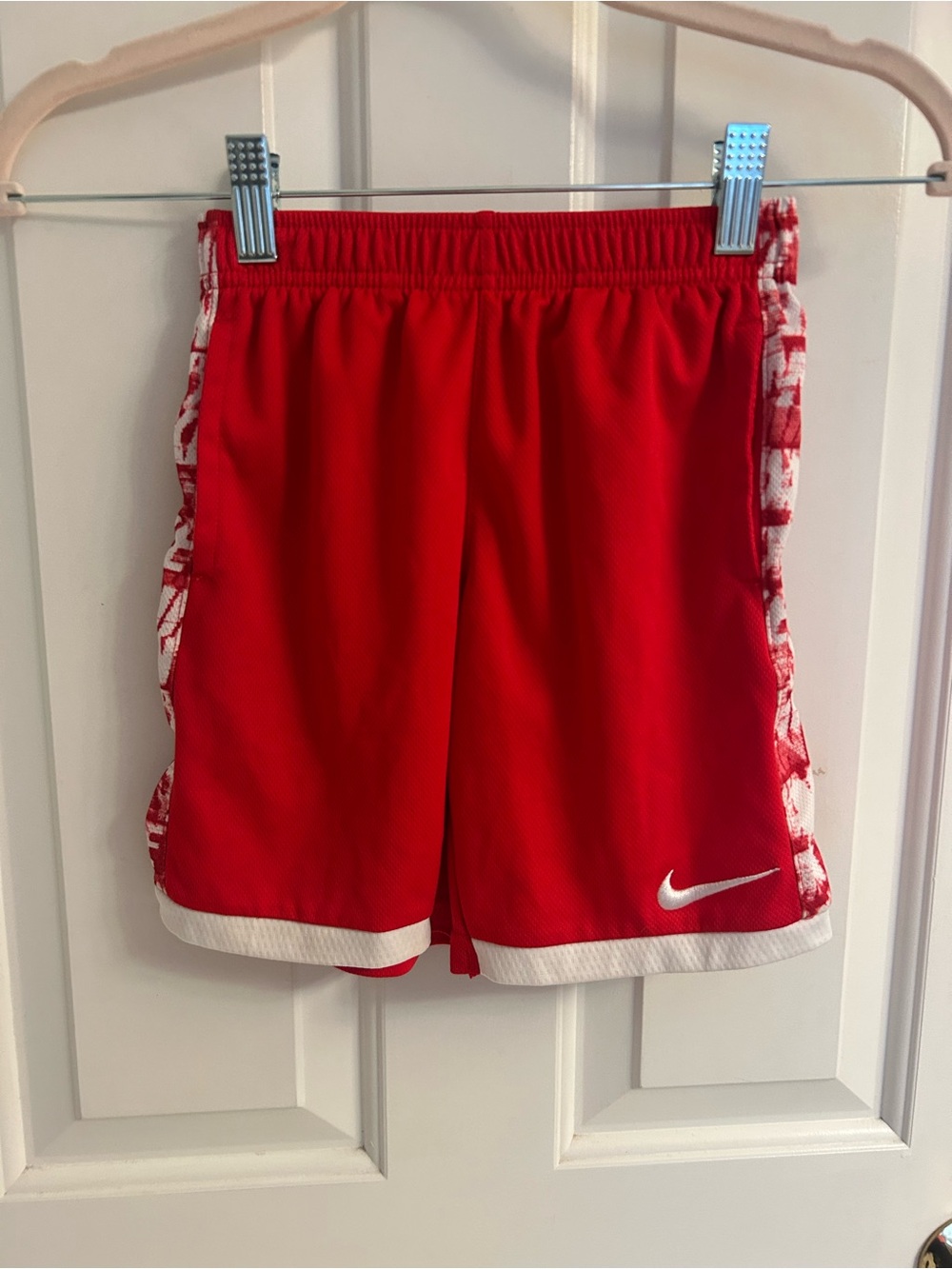 Nike Red Athletic Shorts with White Trim